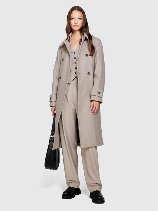 Trench coat in wool blend - women's coats | Sisley