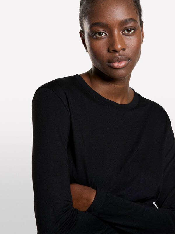 Black long sleeve t-shirt - women's long sleeve t-shirts | Sisley