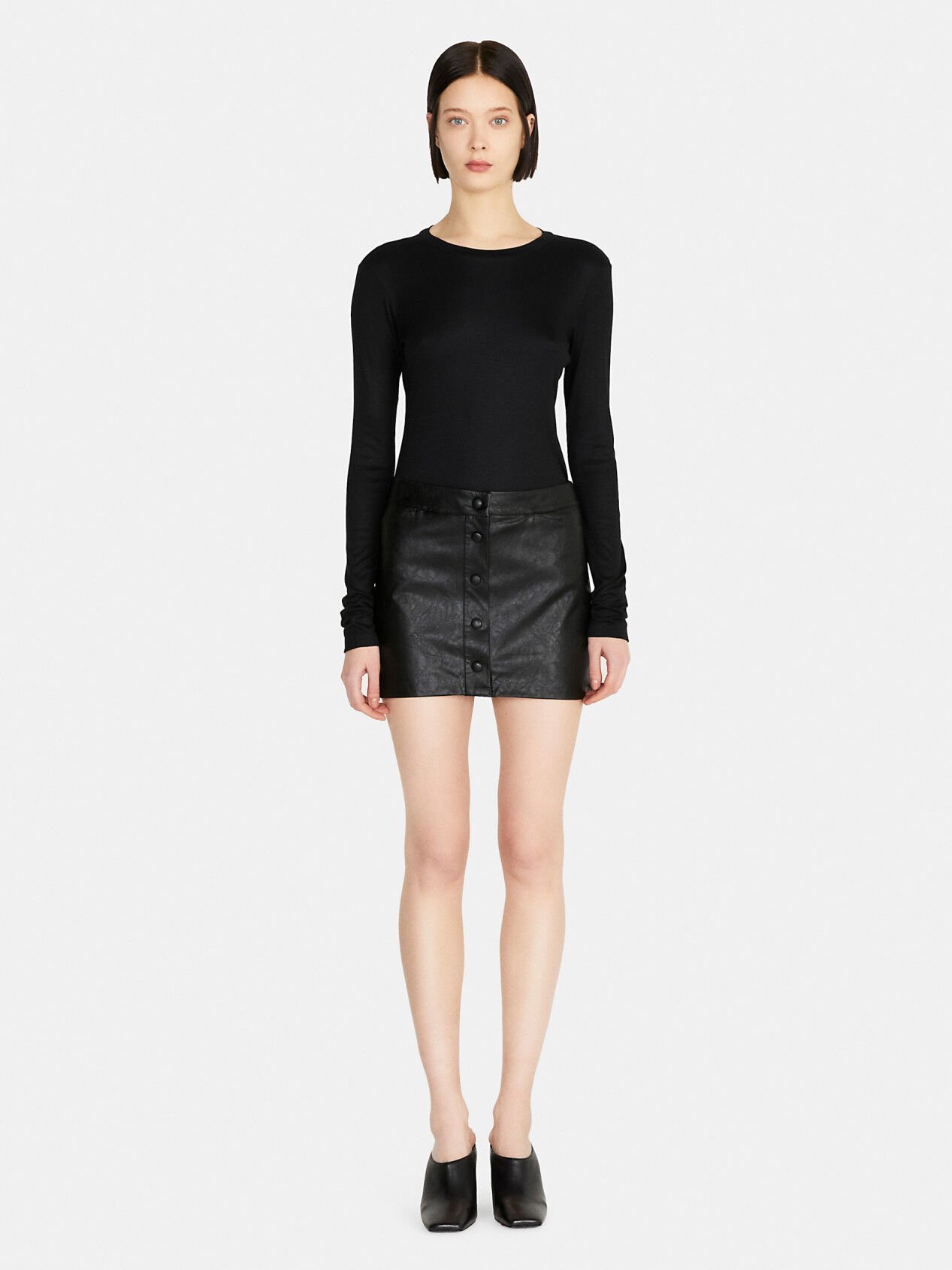 Mini skirt with buttons Black Sisley