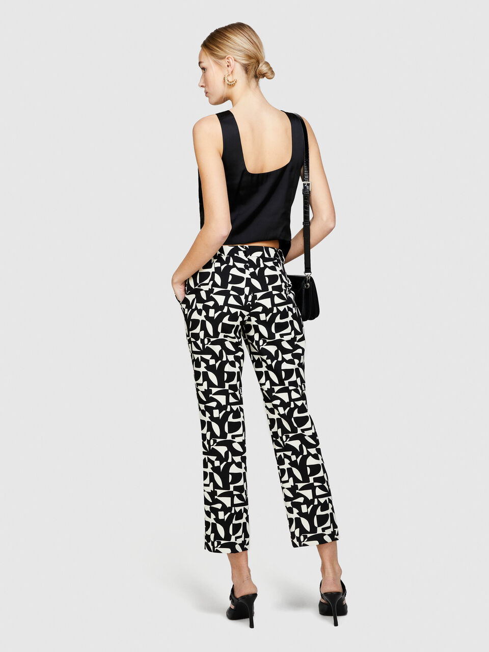 Asymmetric satin top Women image number null