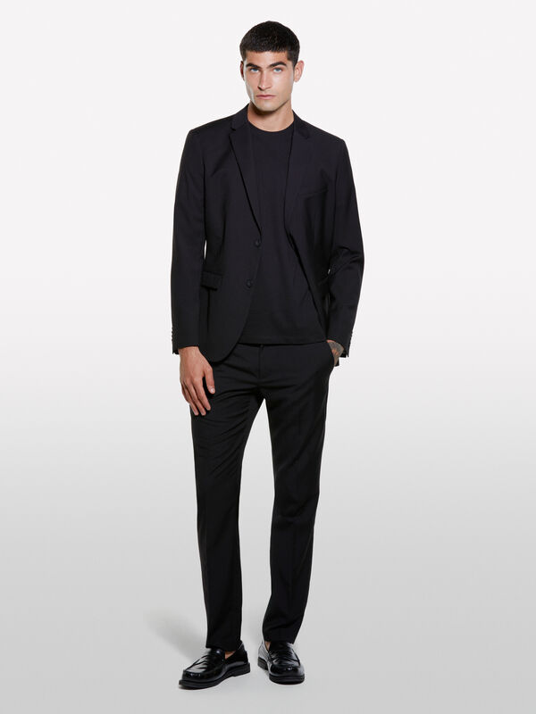 Black regular fit short sleeve t-shirt - men's short sleeve t-shirts | Sisley