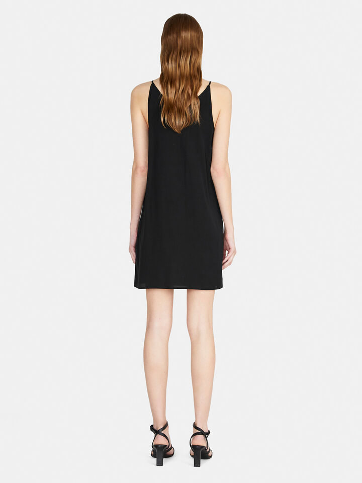 Black - Flowy short Sisley dress,