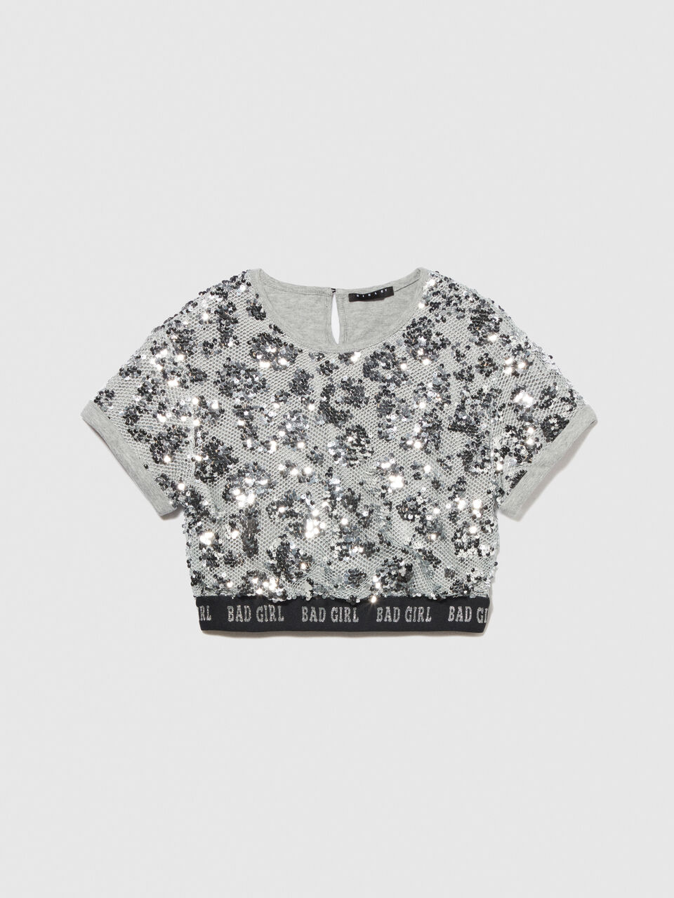 Blouse with mesh and sequins Junior Girl image number null