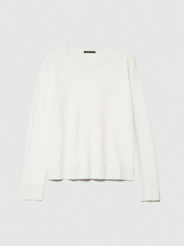 Solid colored sweater - women's crew neck sweaters | Sisley