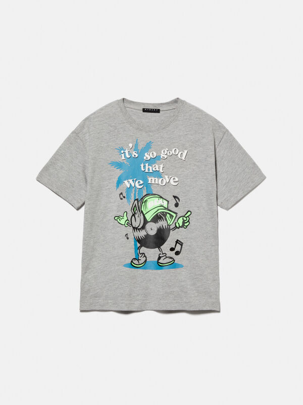 T-shirt with print and neon detail - boys' short sleeve t-shirts | Sisley Young