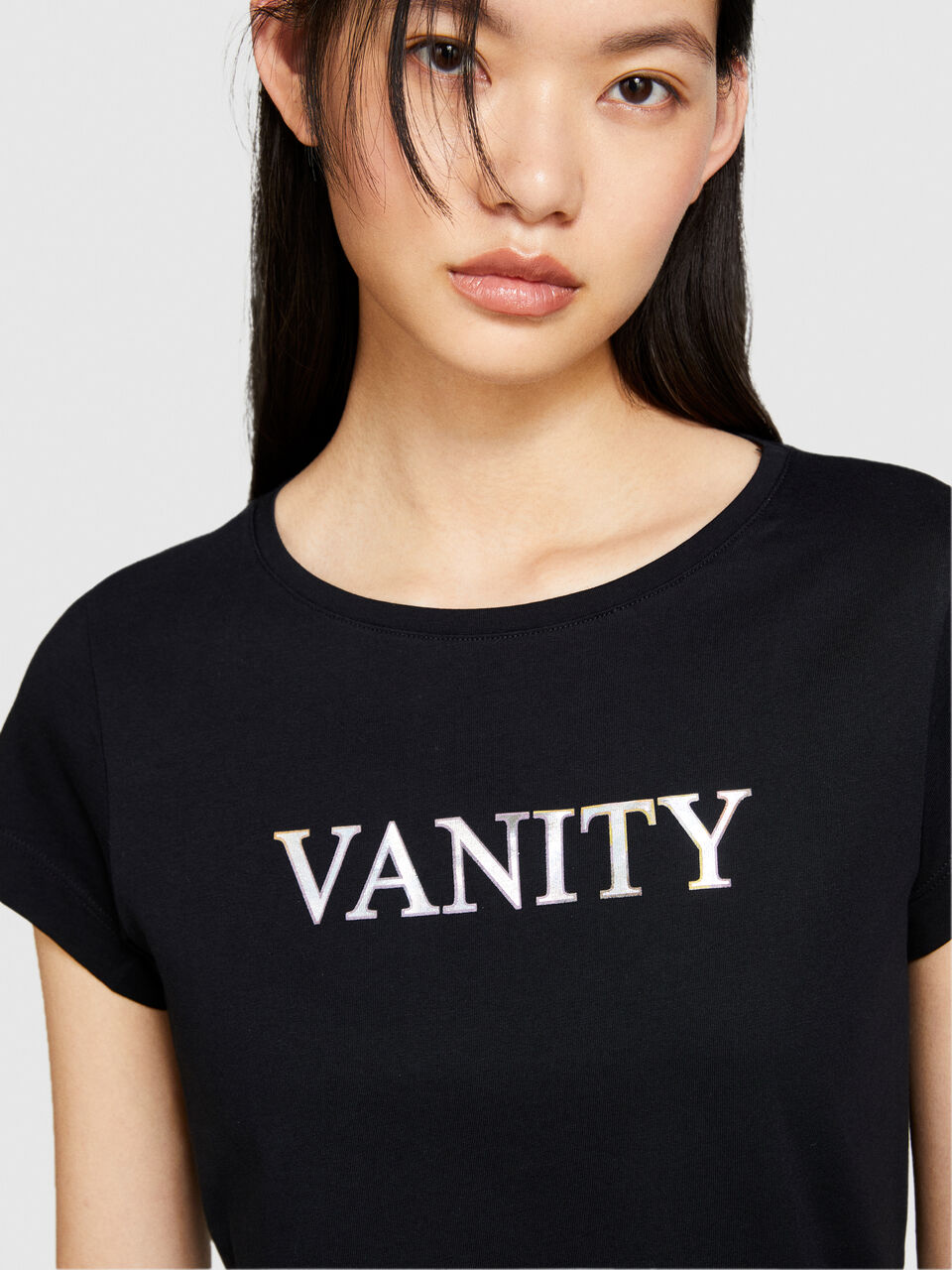 T-shirt with glossy print Women image number null