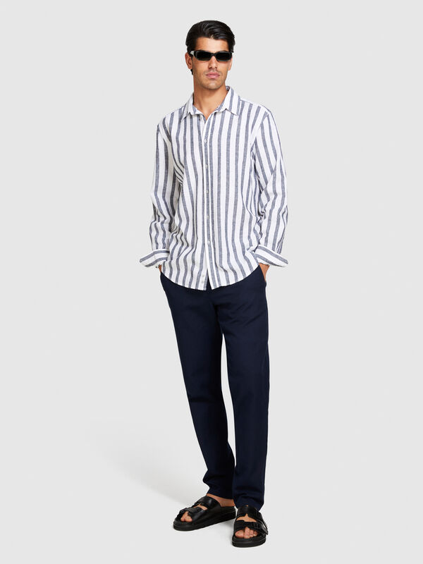 Shirt made from linen blend - men's linen shirts | Sisley