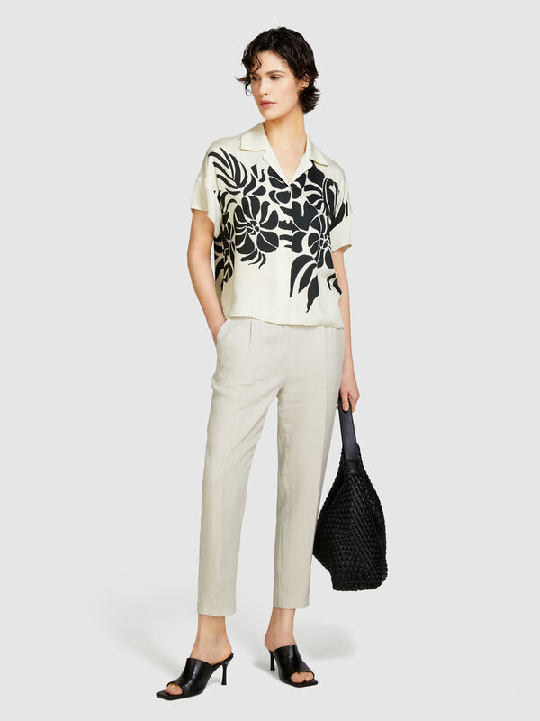 100% linen joggers - women's joggers | Sisley