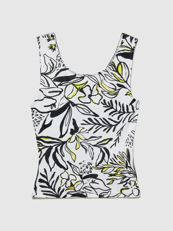 Printed top with crisscross - girls' tops and tank tops | Sisley Young