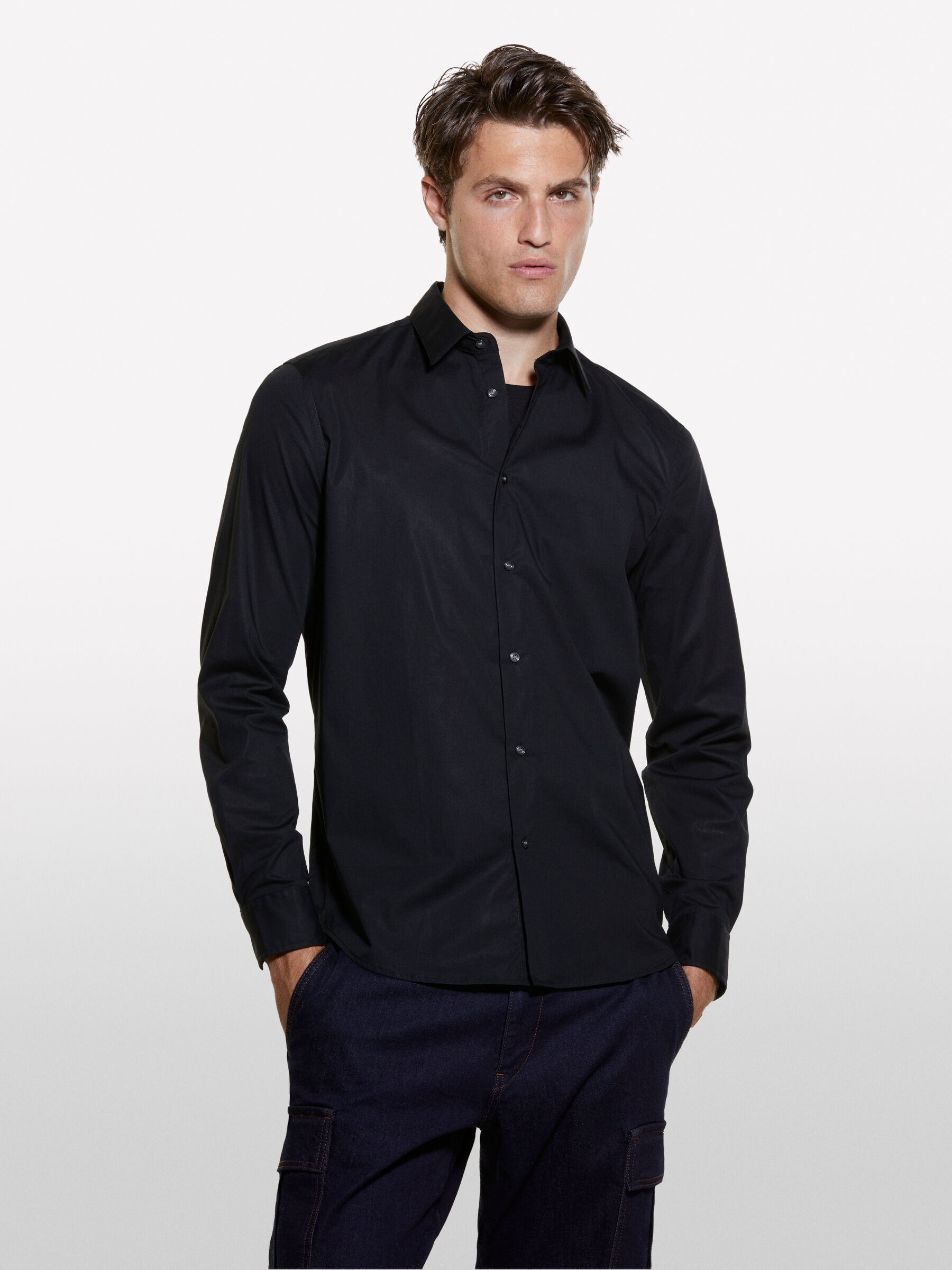 Black slim fit shirt Black Sisley