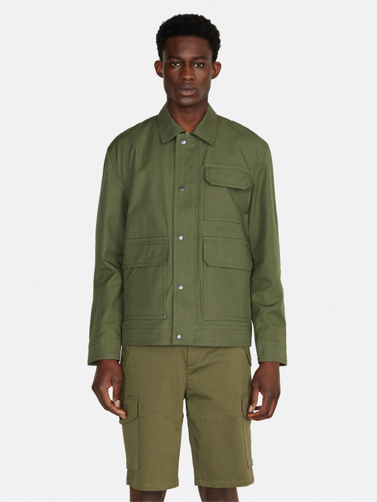 Army green deals shirt jacket