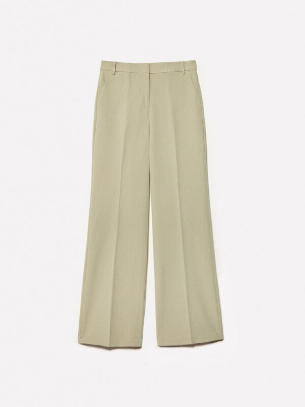 Military green palazzo trousers - women's palazzo trousers | Sisley