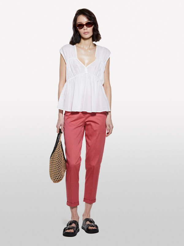 White top with curl - women's tops | Sisley