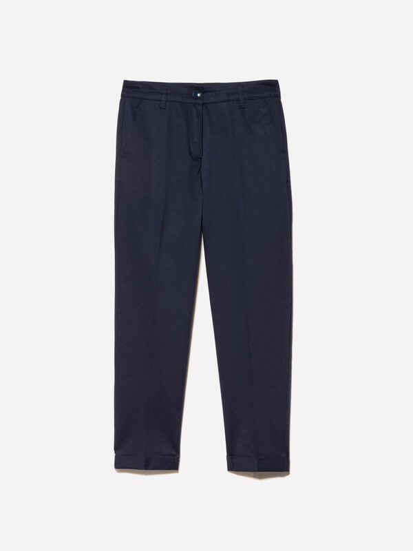 Dark blue cigarette trousers Dark blue cigarette trousers - women's skinny fit trousers | Sisley