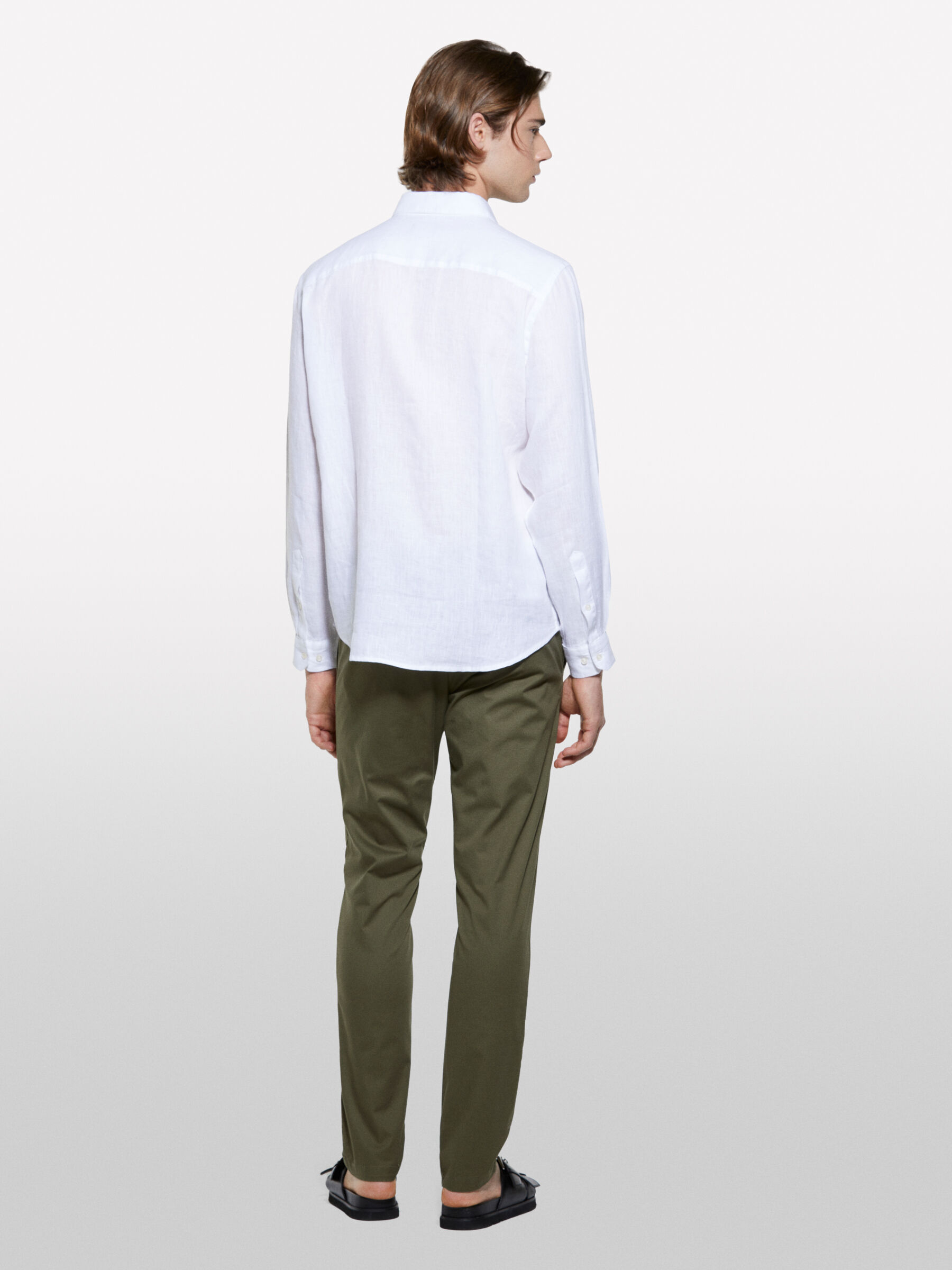 White 100% linen shirt, White - Sisley