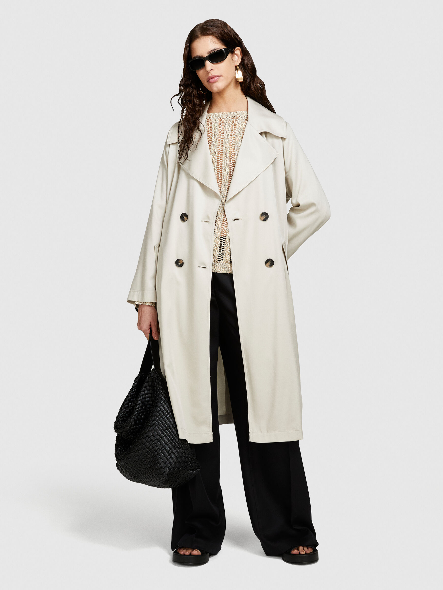 Flowy trench coat Creamy White Sisley