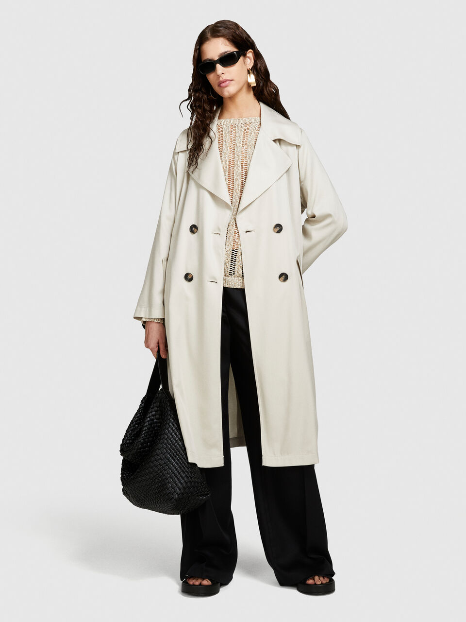 Flowy trench coat Women image number null