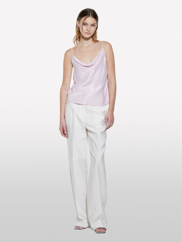 Cream white palazzo trousers - women's palazzo trousers | Sisley