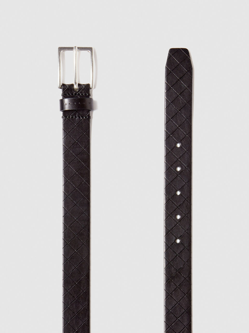 Leather belt with braiding Men image number null