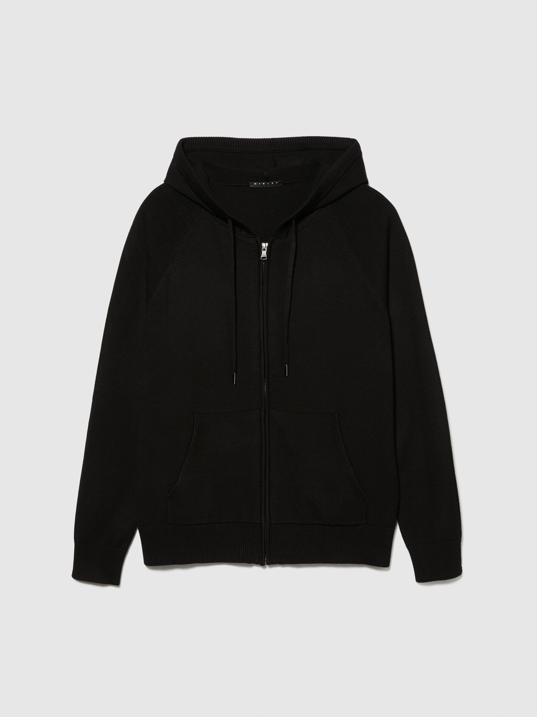 Knit sweatshirt with zip and hood Men image number null