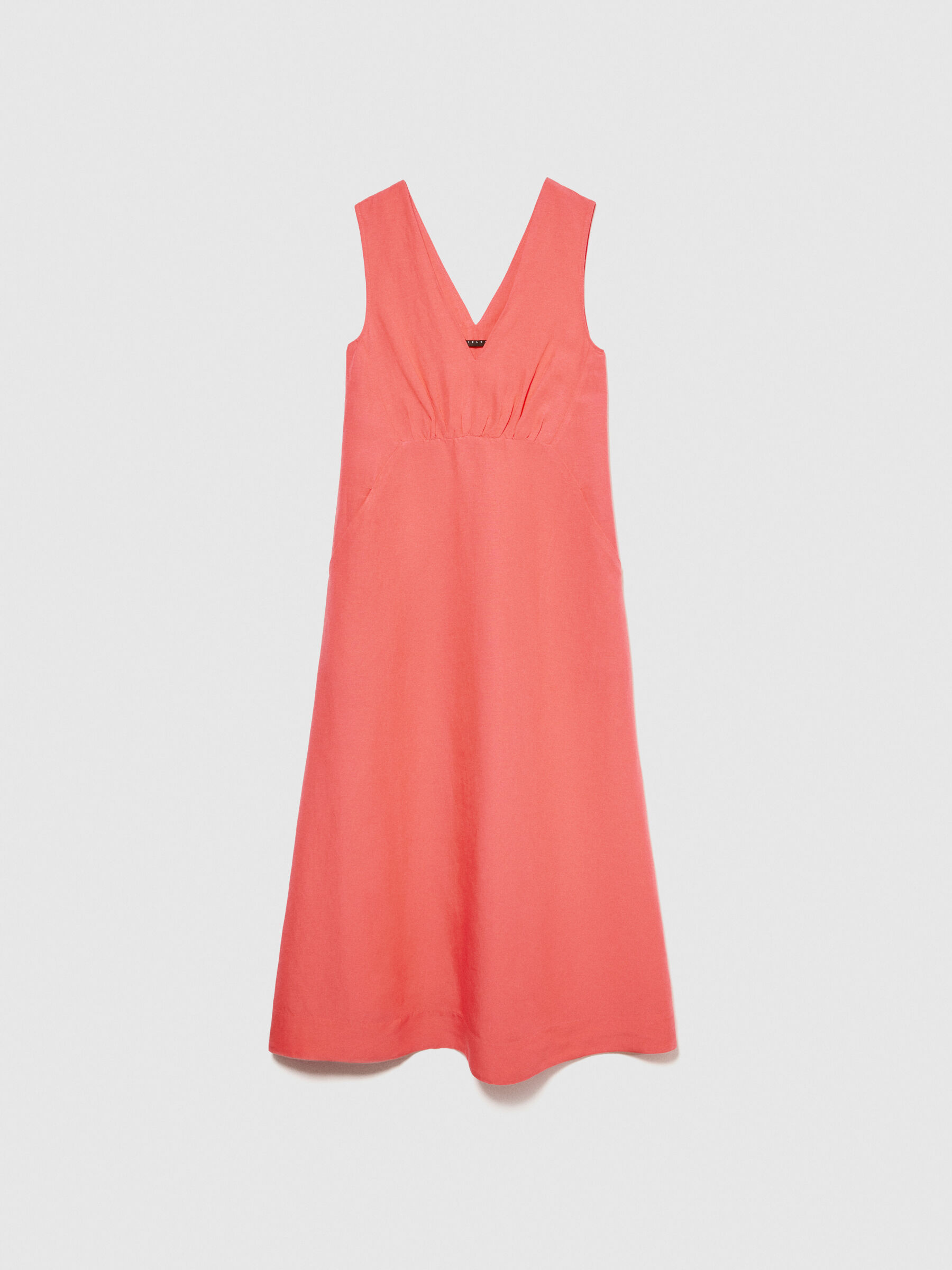 Long sleeveless dress, Coral - Sisley