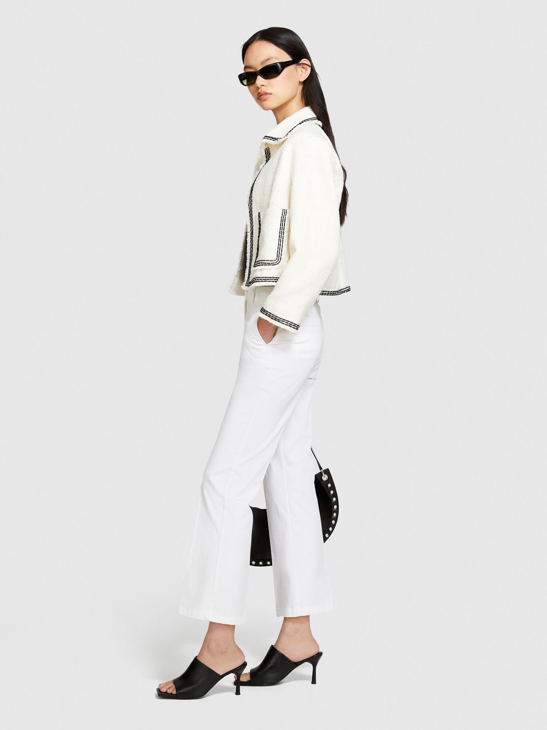 Cropped flared trousers Women image number null