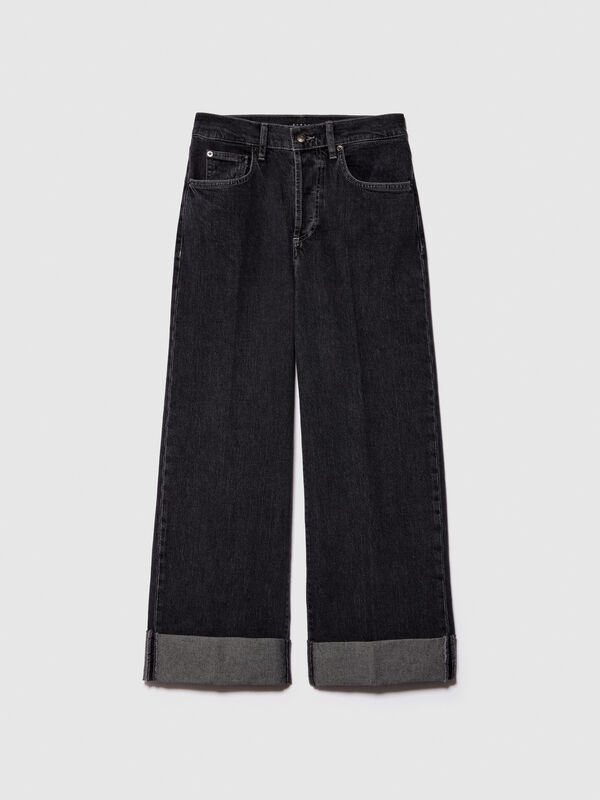 Baggy fit jeans with cuffs - women's relaxed fit jeans | Sisley