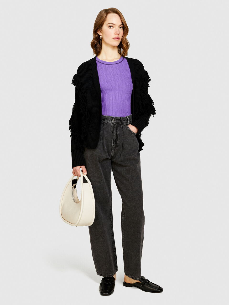 Maxi cardigan with fringe Women image number null