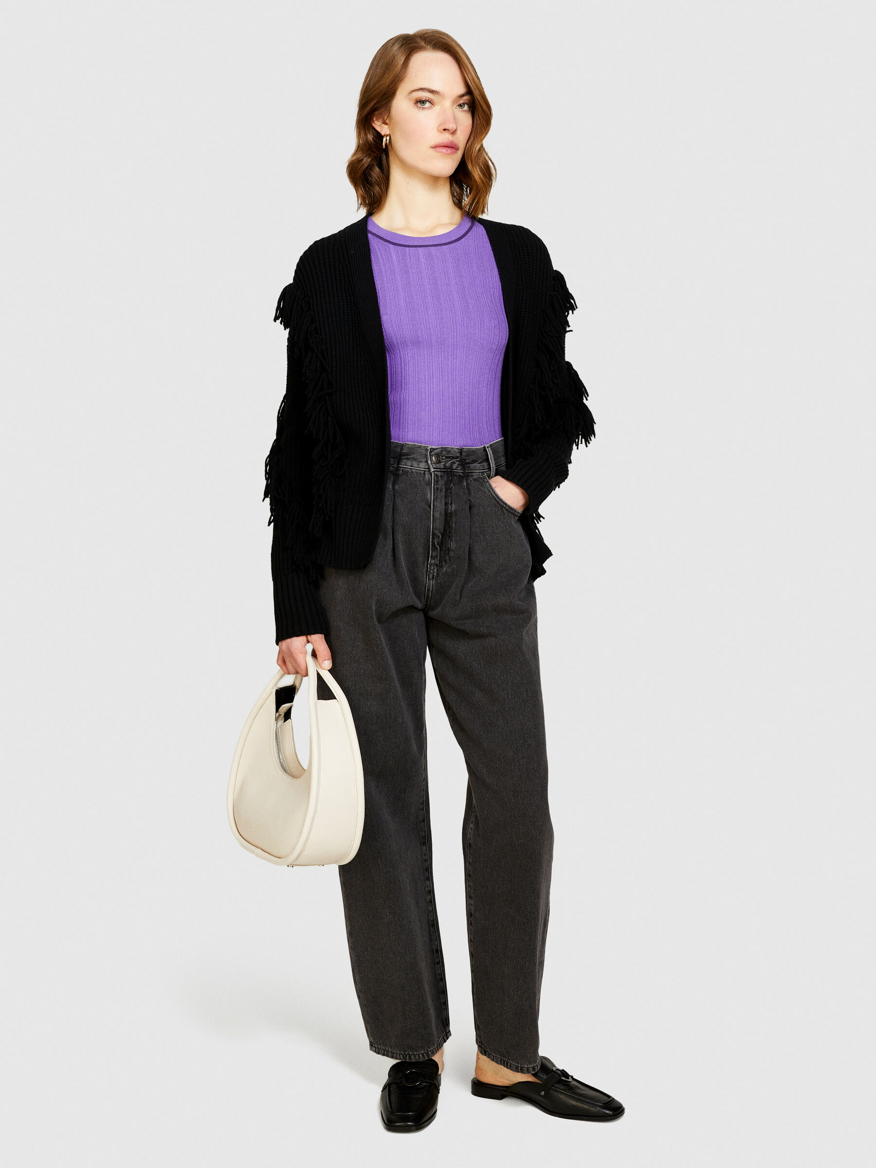 Maxi cardigan with fringe Women image number null