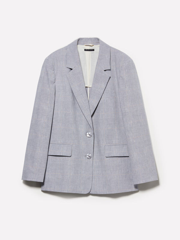 Light gray blazer in linen blend - women's blazers | Sisley