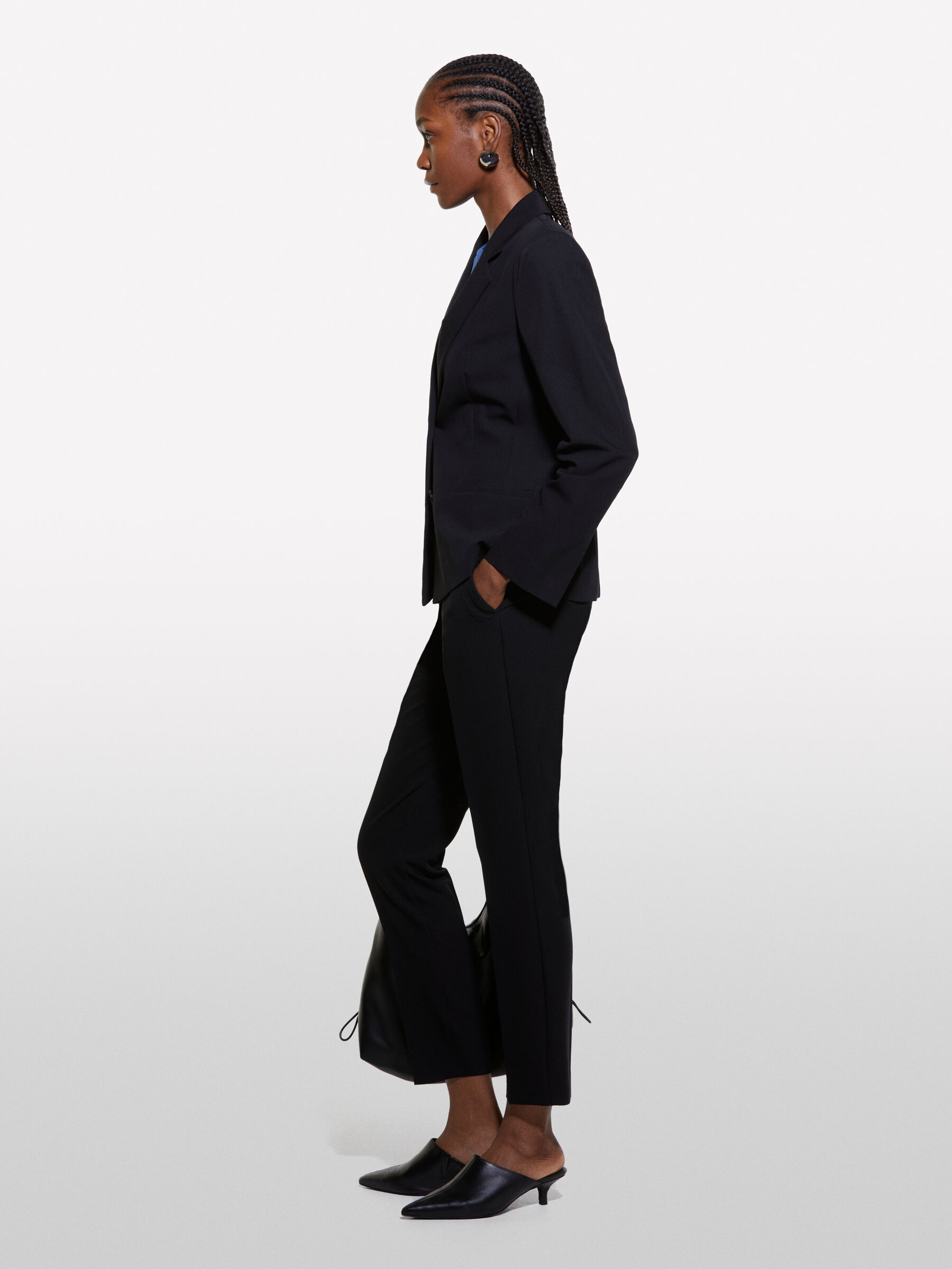 Slim fit black blazer womens on sale