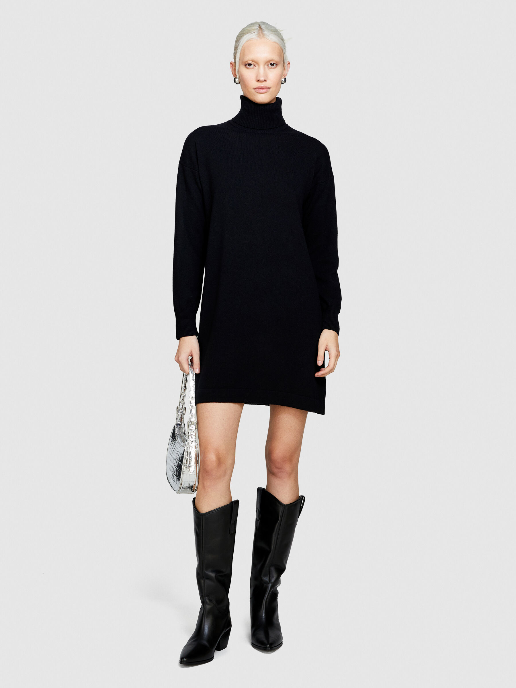 Black short sweater dress clearance