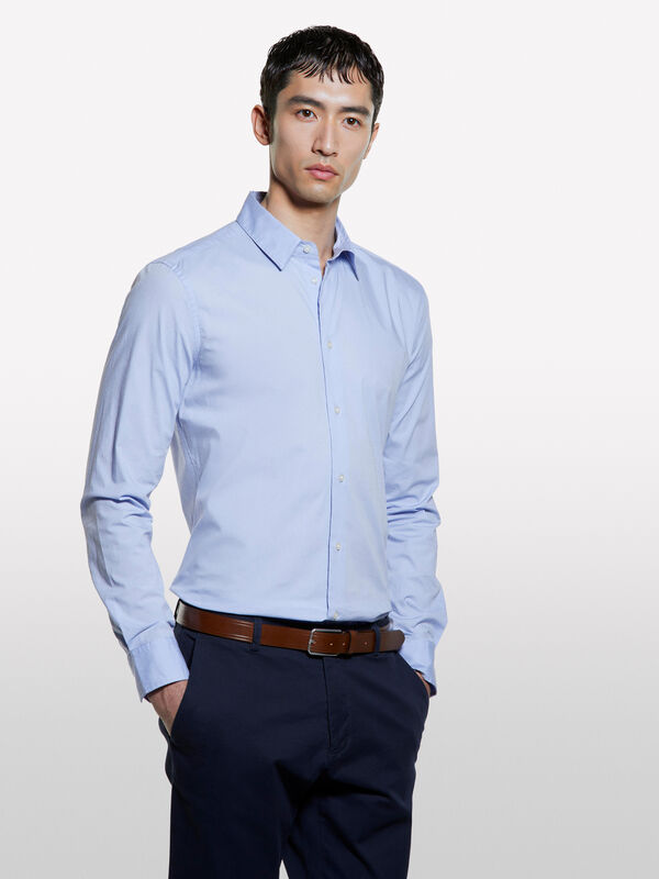 Light blue slim fit shirt - men's slim fit shirts | Sisley