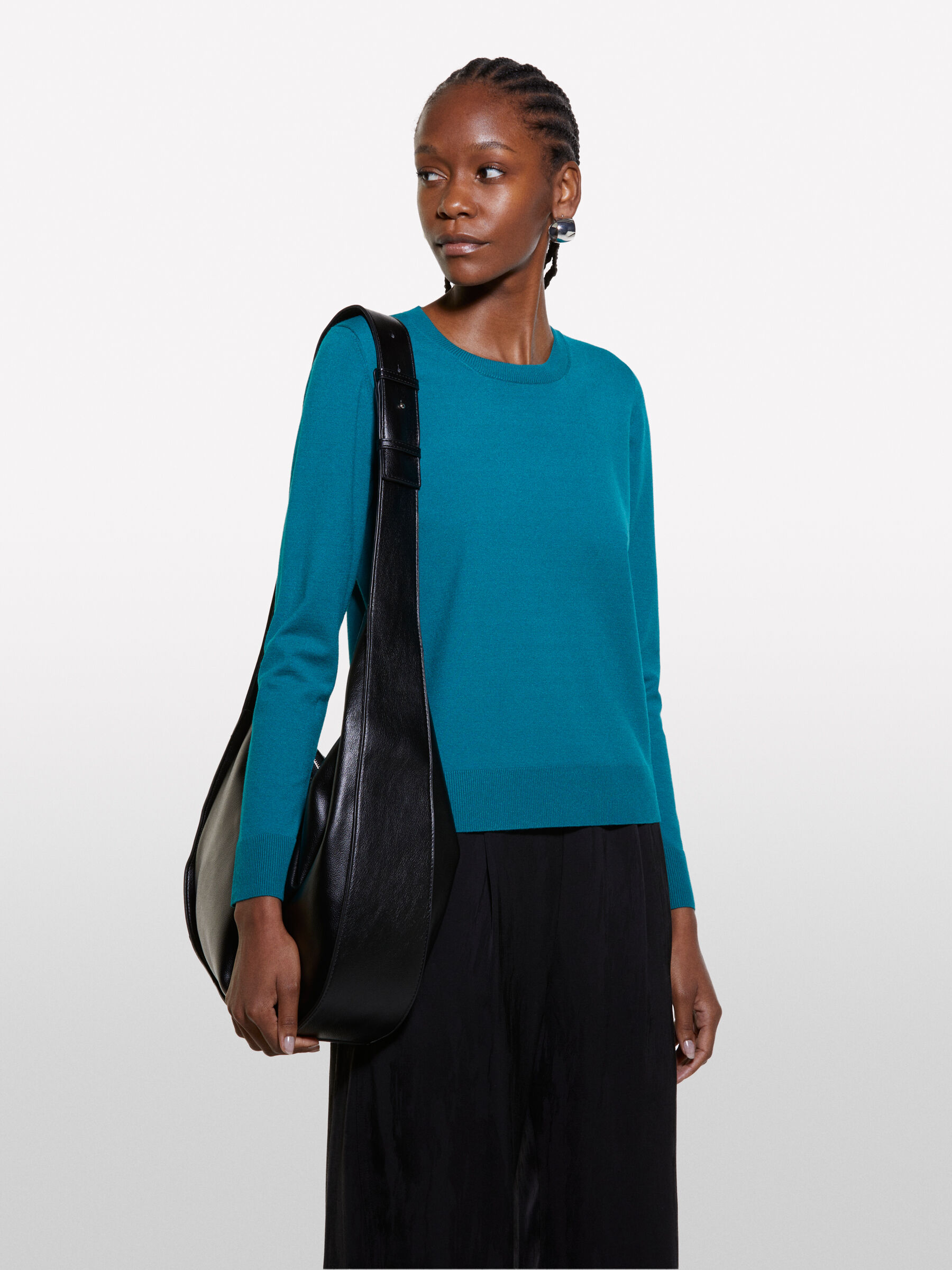 Teal green crew neck sweater Teal Sisley