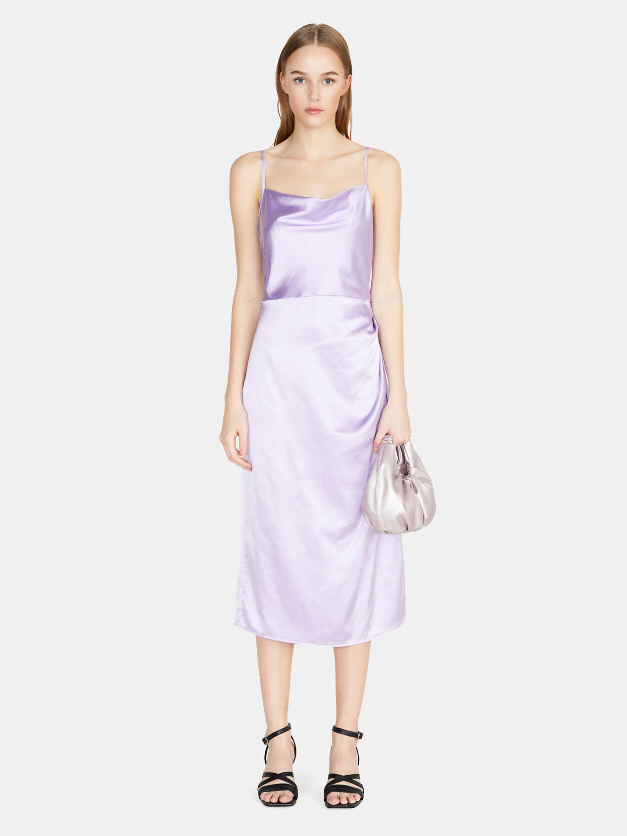 Lilac silk slip dress hotsell