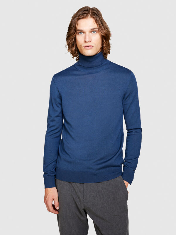 Slim fit high neck sweater - men's high neck sweaters | Sisley