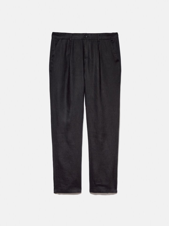Comfy U.S.A. 100% Linen Solid Black Linen Pants Size L - 71% off