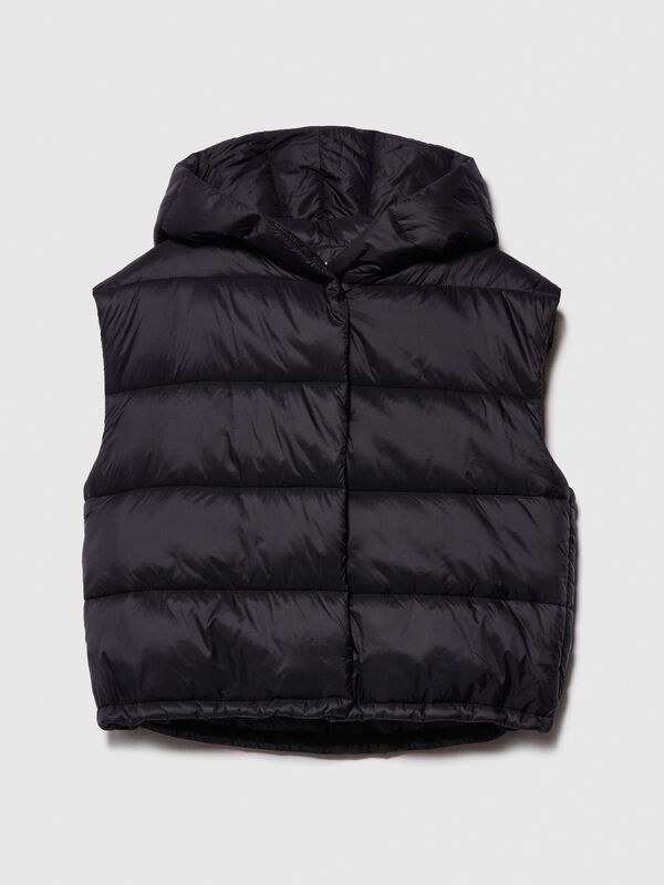 Sleeveless jacket with hood - women's puffer jackets and coats | Sisley