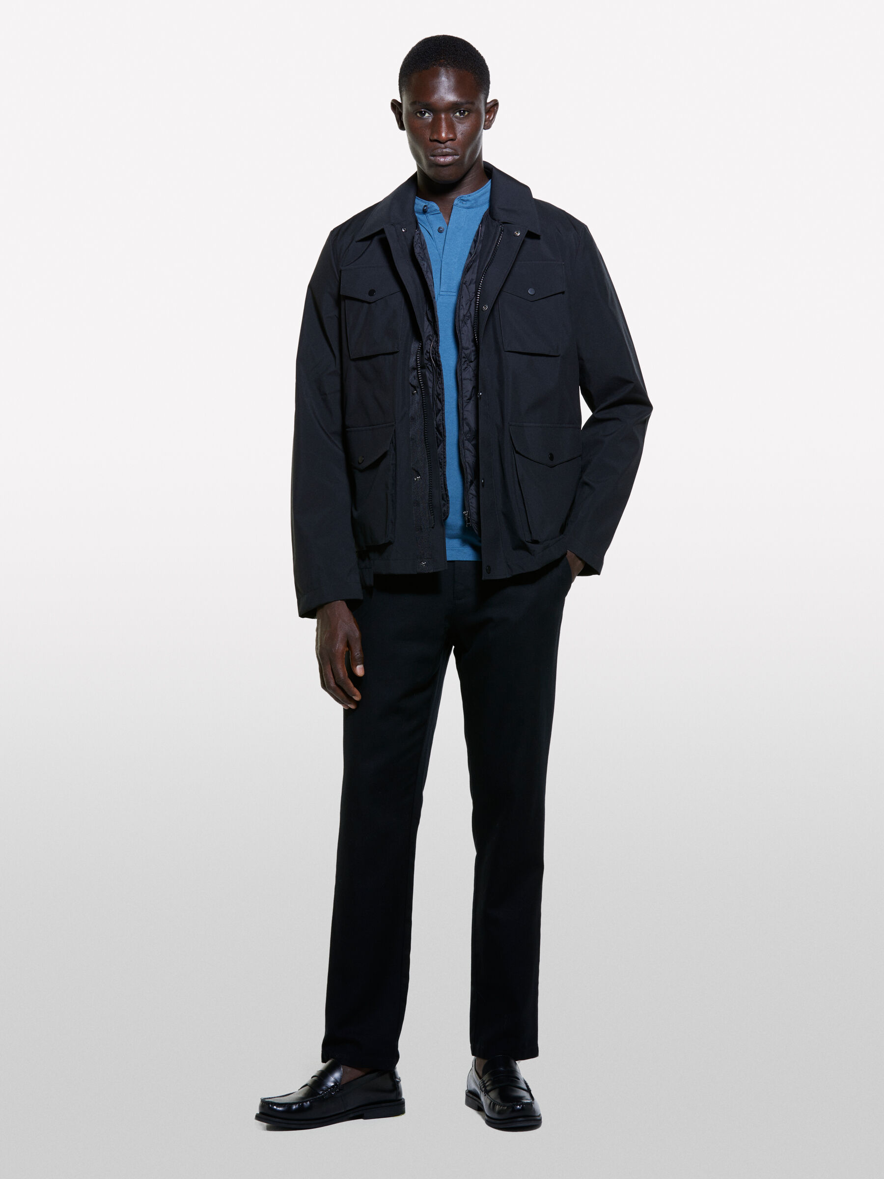 Black jacket with padded vest, Black - Sisley