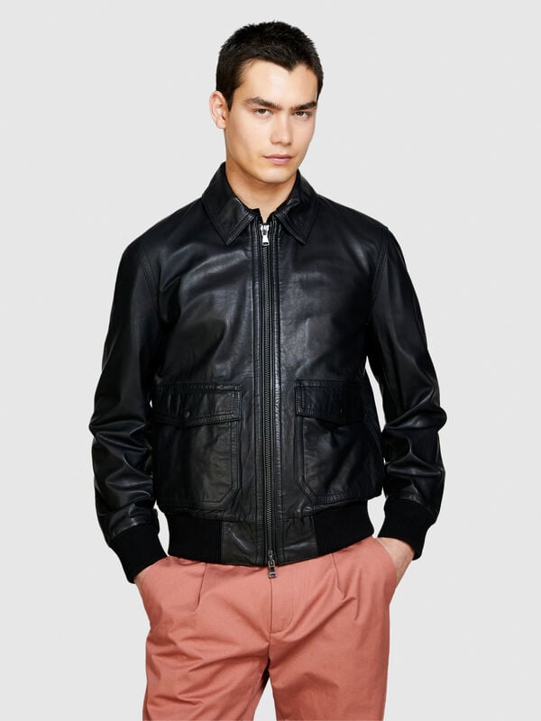 Leather jacket - men's jackets and coats | Sisley