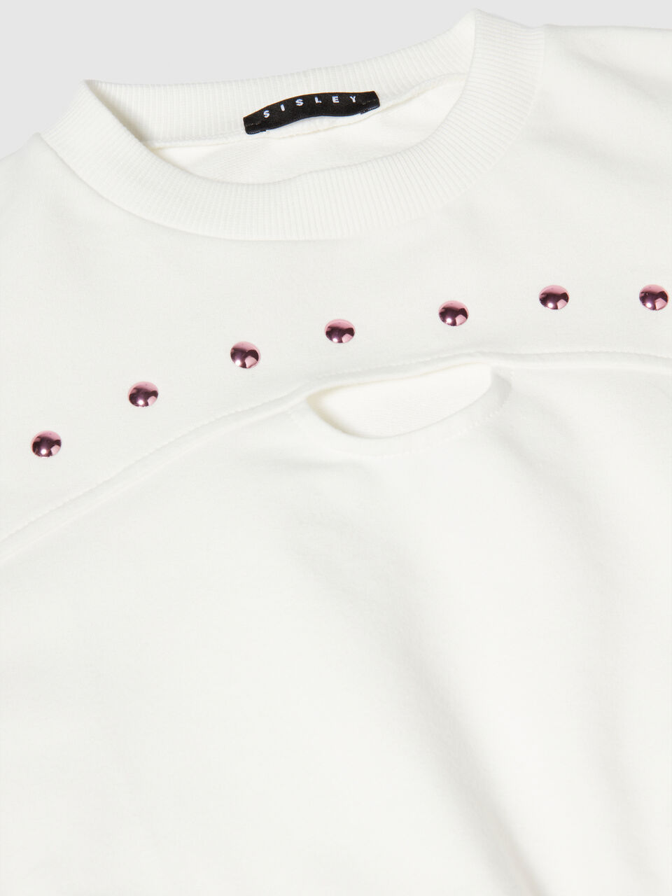 Cropped sweatshirt with studs Junior Girl image number null