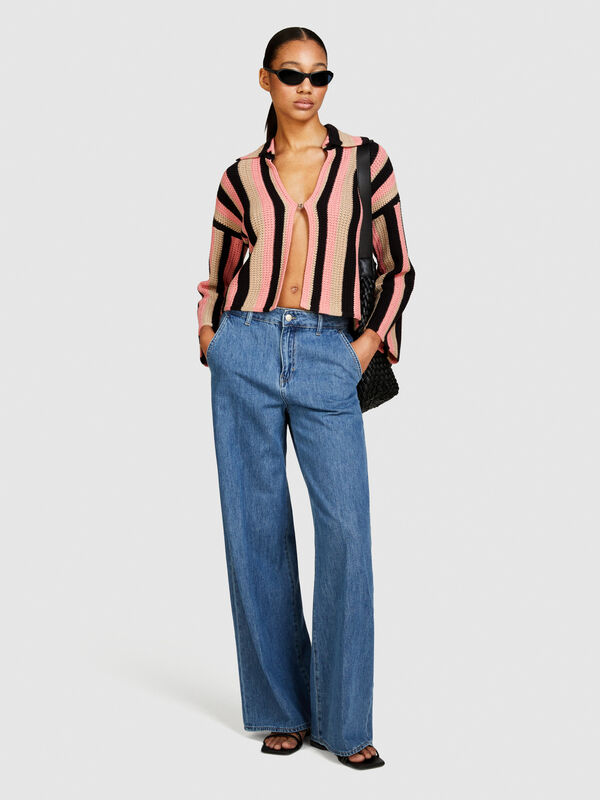 Multicolor striped cardigan - women's cardigans | Sisley