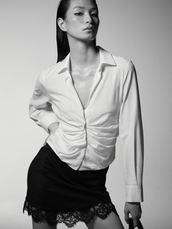 Shirt with rouching - women's shirts | Sisley