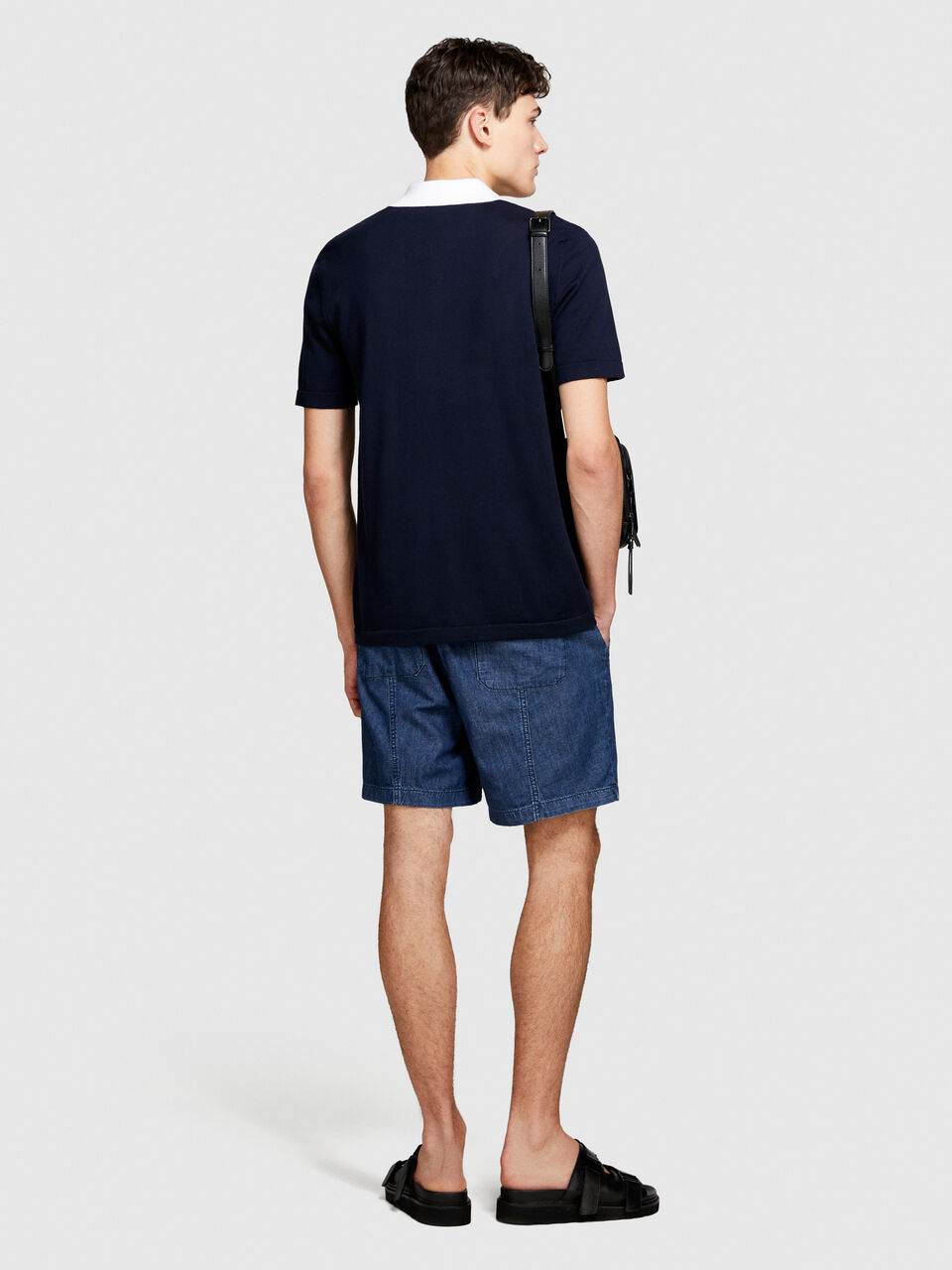 Color block sweater with buttons Men image number null