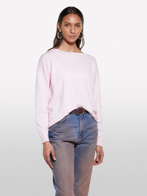 Pink boat neck sweater - women's boat neck sweaters | Sisley