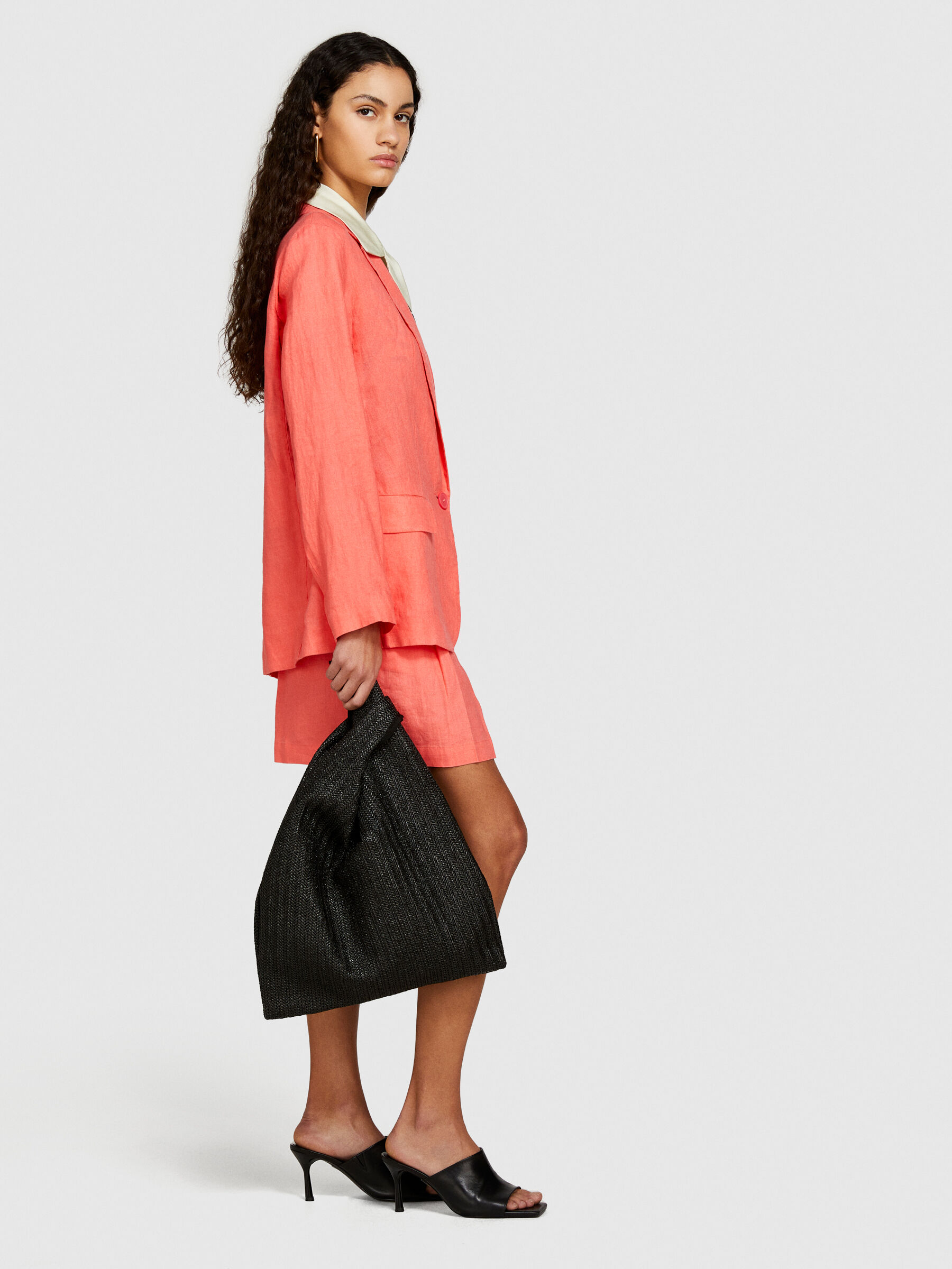 100% linen blazer, Coral - Sisley