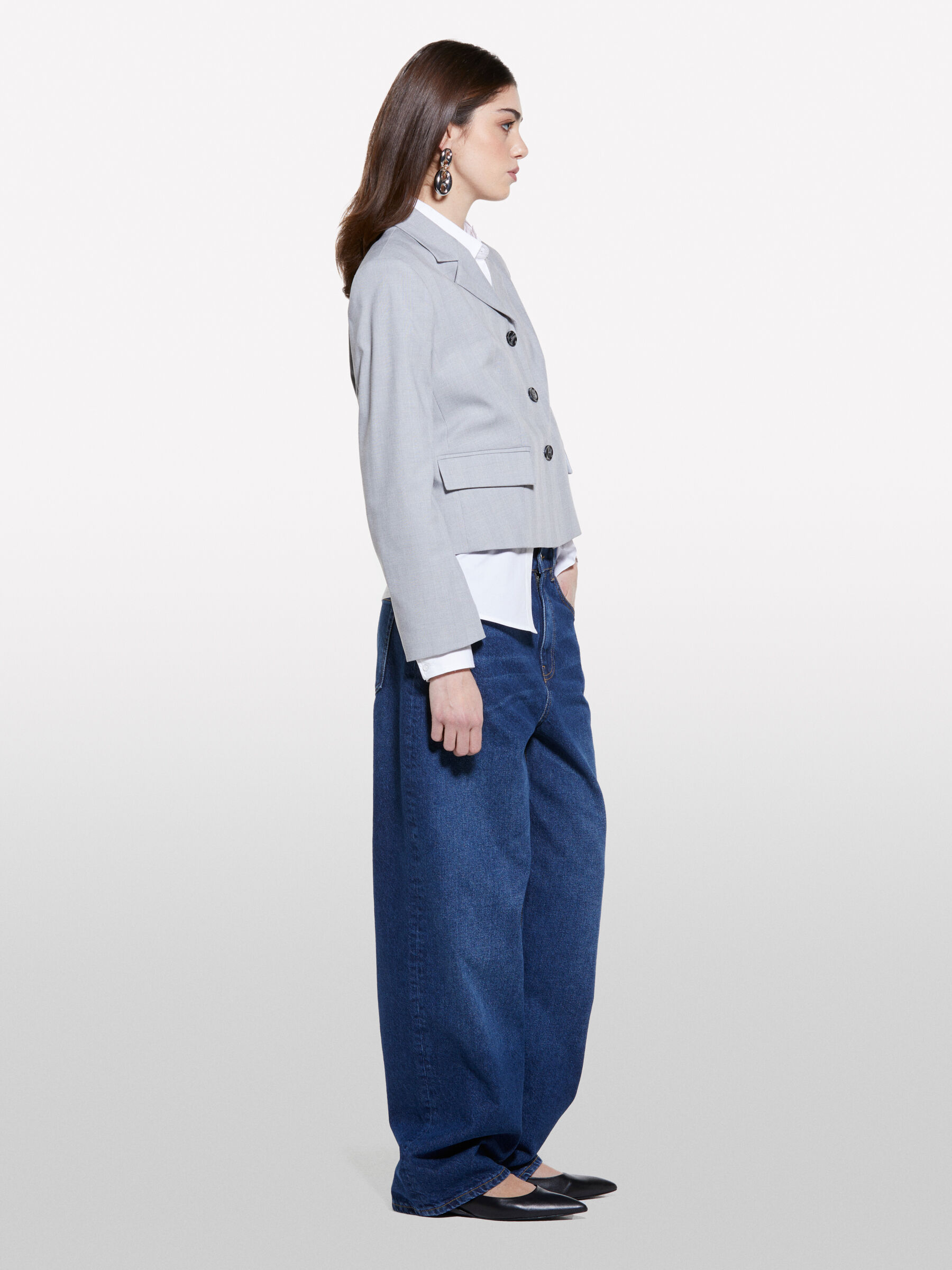 Light gray short jacket, Light Gray - Sisley