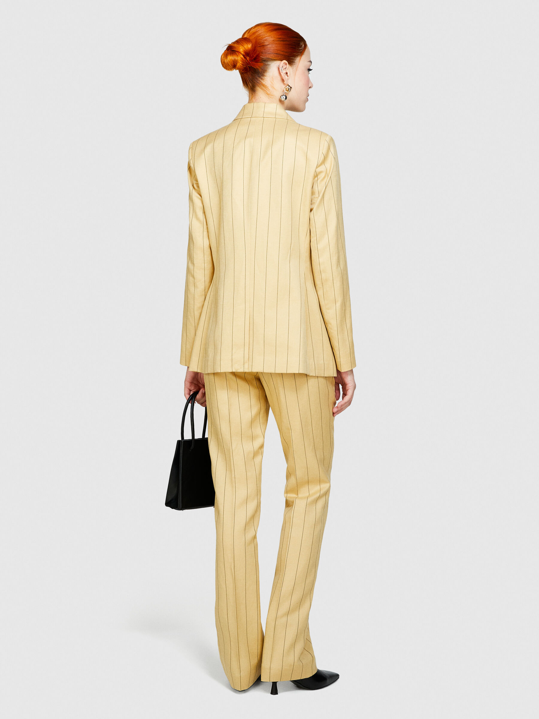 Yellow striped blazer top