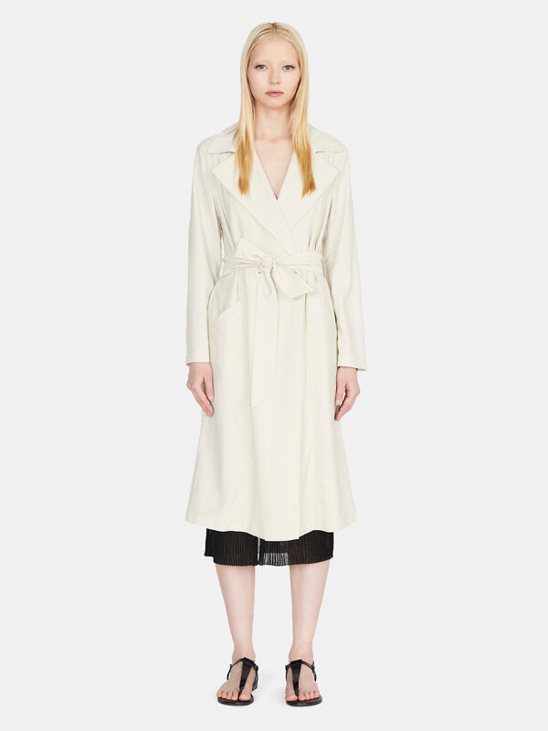 Long comfort fit trench coat