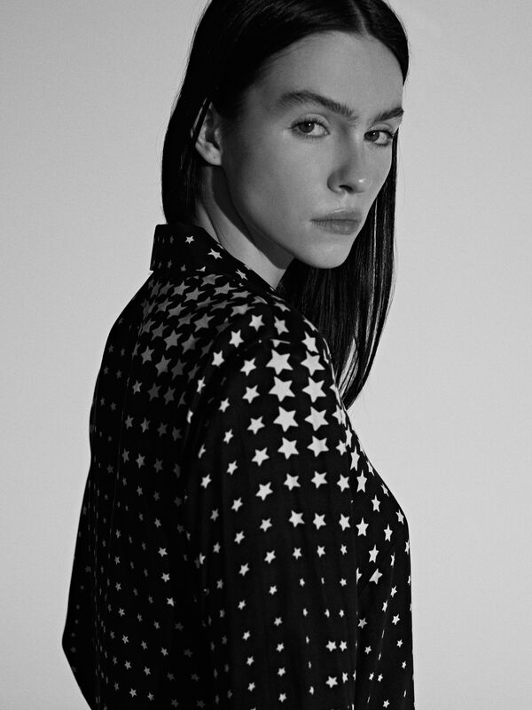 Printed satin shirt - women's shirts | Sisley